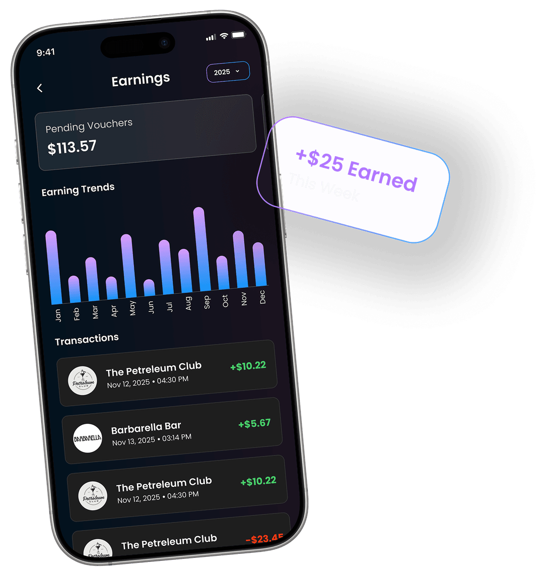 Earn Rewards Map Screen